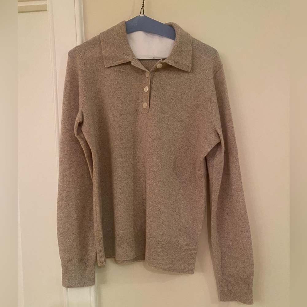 Theory 100% Cashmere Oatmeal Sweater